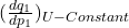 (\frac {dq_1}{dp_1})_{U-Constant}