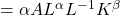 =\alpha AL^{\alpha}L^{-1}K^\beta