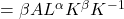=\beta AL^\alpha K^\beta K^{-1}