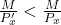 \frac{M}{P'_x} < \frac{M}{P_x}