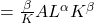 =\frac{\beta}{K}AL^\alpha K^\beta