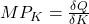 MP_K = \frac{\delta Q}{\delta K}
