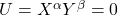 U = X^{\alpha}Y^{\beta} = 0 