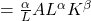 = \frac{\alpha}{L}AL^\alpha K^\beta